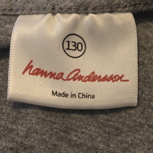 Girl's HANNA ANDERSSON Grey Jersey Knit Multi-Color Rufflling LS Dress 130 Sz 8 - Picture 9 of 11